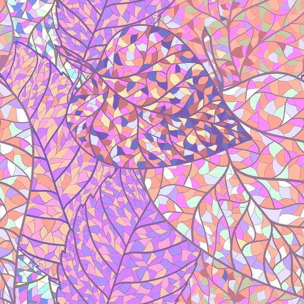 가 다채로운 모자이크 나뭇잎 패턴 배경 — 스톡 벡터