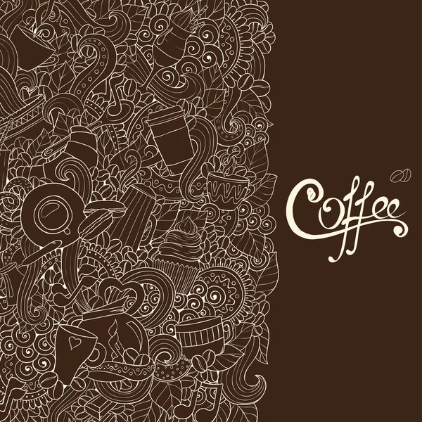 Cuaderno de bocetos de café Doodles . — Vector de stock