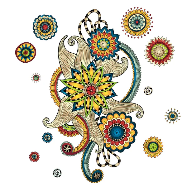 desenli kına mehndi tasarım öğesi doodles.