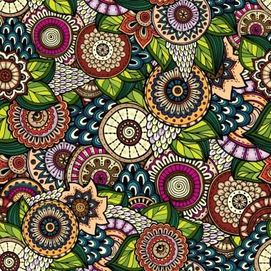 Dikişsiz çiçek retro arka planda vektör.