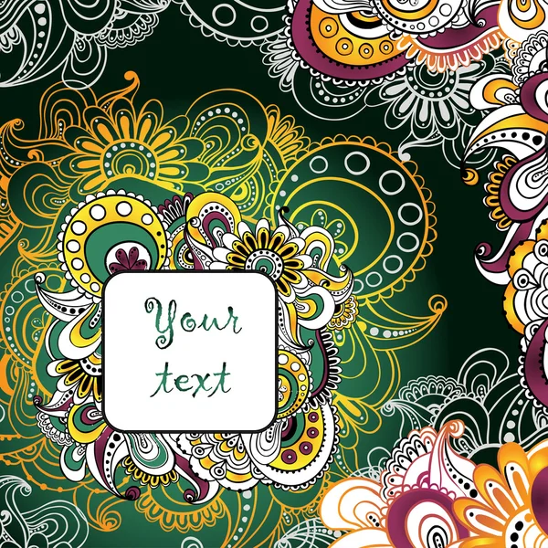Einzigartige handgezeichnete abstrakte Vektor floralen Hintergrund mit Platz für Ihren Text. — Stockvektor