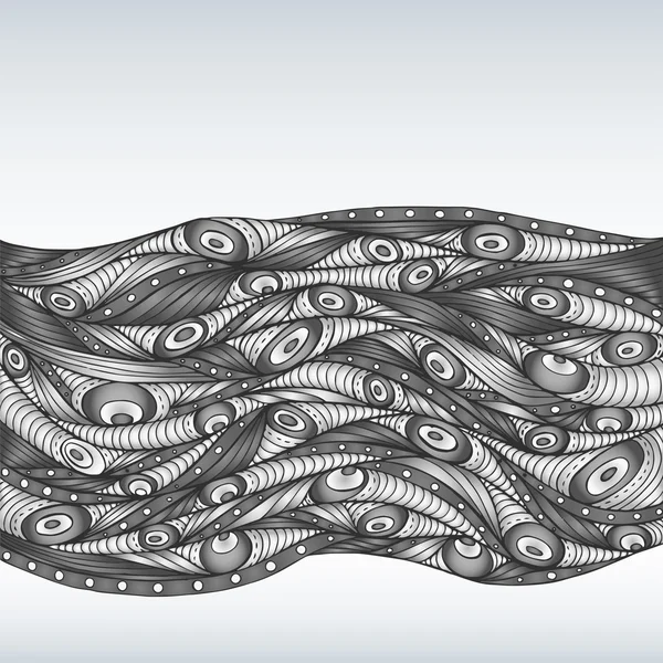 Abstrato doodle ondas decorativas fundo . — Vetor de Stock