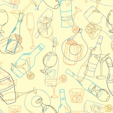 şarap ve kokteyl sorunsuz arka plan.