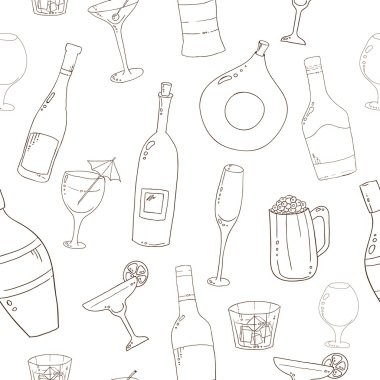 şarap ve kokteyl sorunsuz arka plan.