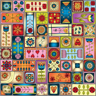 doodle kare ile Seamless Modeli.