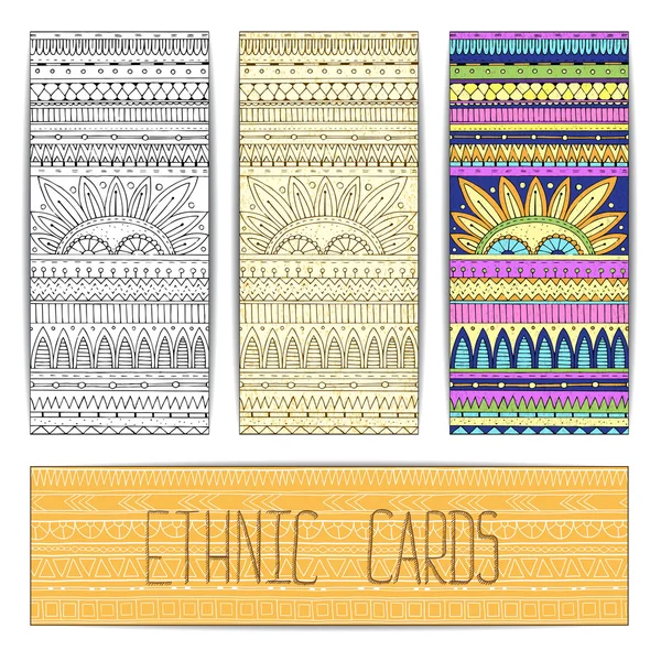Tribal texture cards. — Stock Vector