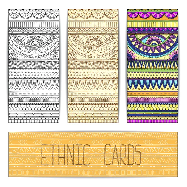 Tribal texture cards. — Stock Vector