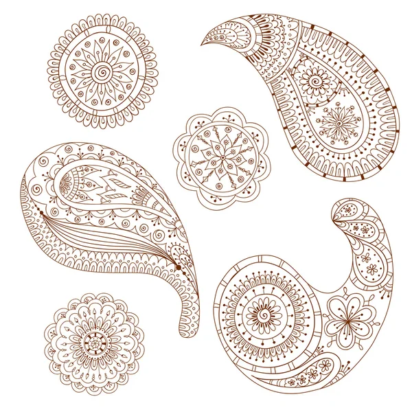 Elemento de diseño vectorial Henna Paisley Mehndi . — Archivo Imágenes Vectoriales