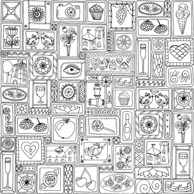 Geometrik sevgi ve meyve seamless modeli.