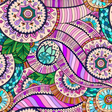 Dikişsiz çiçek retro arka planda vektör.