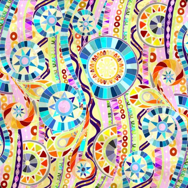 Geometrik mozaik elemanları ile arka plan.