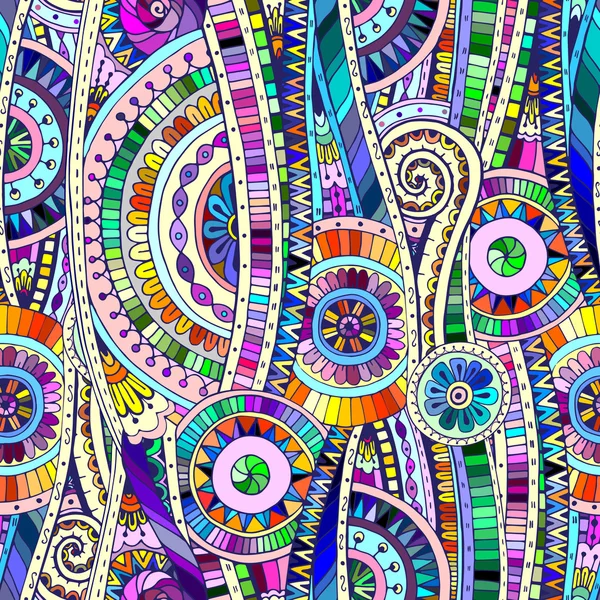 Mosaico tribal esquivar patrón étnico sin costuras . — Vector de stock