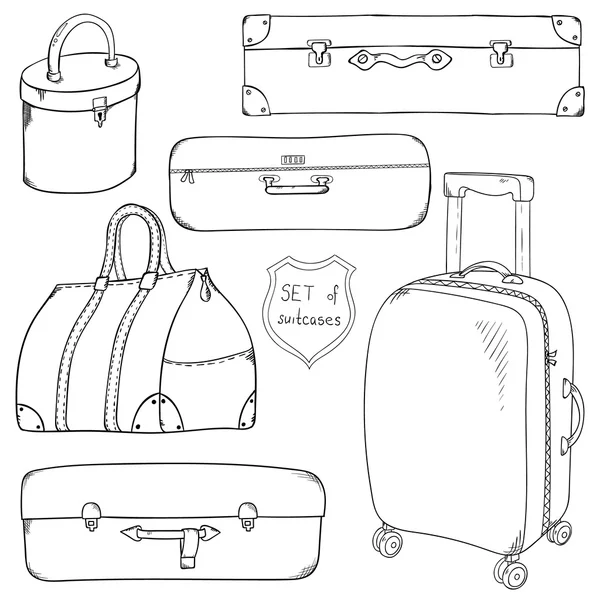 Vector Collection de valises à croquis vintage . — Image vectorielle