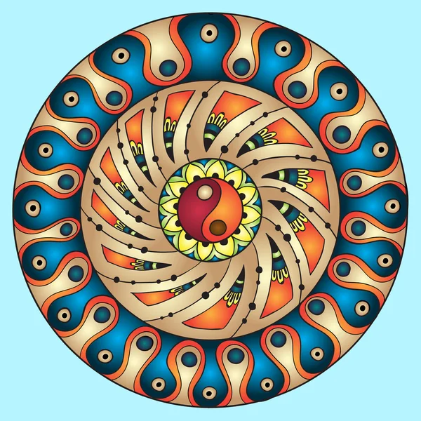 曼荼罗。圆形装饰图案. — 图库矢量图片