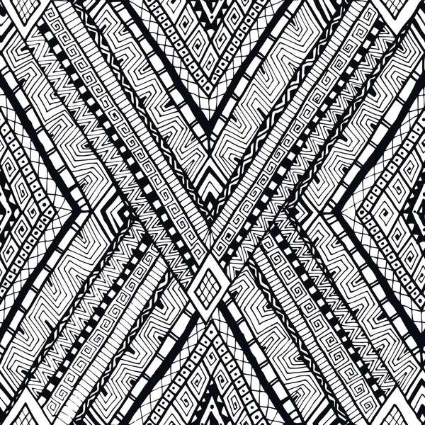 Tribal doddle losange fond sans couture . — Image vectorielle