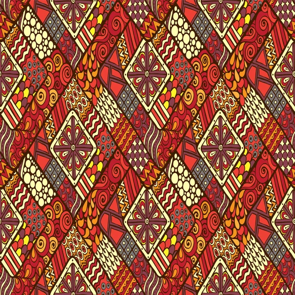 Tribal doddle losange fond sans couture . — Image vectorielle