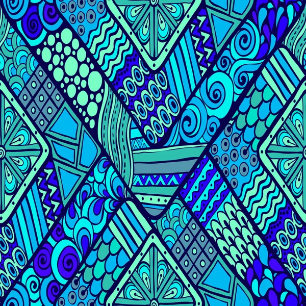 Tribal doddle rombo fondo sin costuras . — Vector de stock