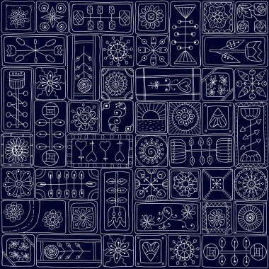 Geometrik sorunsuz patchwork tarzı desen.