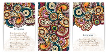 Doodle desenli posterler işiniz için kümesi