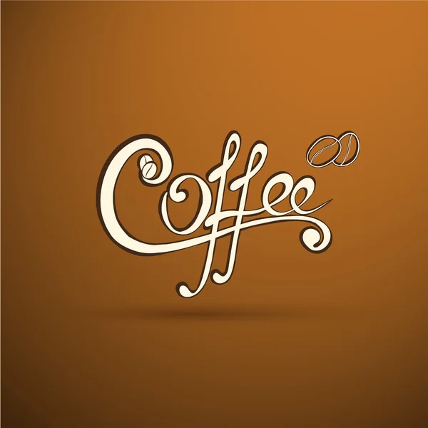 Etiqueta de café vectorial con caligrafía para su logotipo — Vector de stock