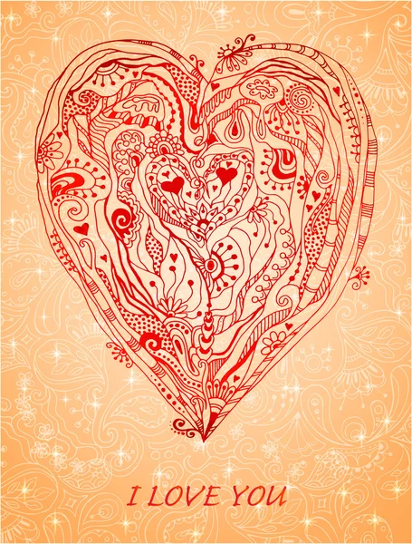 Templatedesign elemento corazón de papel para la tarjeta de amor — Vector de stock