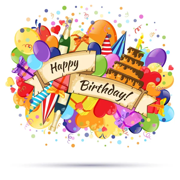 Festive Celebration Happy Birthday background — Stock Vector