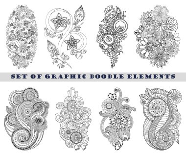Küme, Paisley kına Mehndi Doodle öğesi.