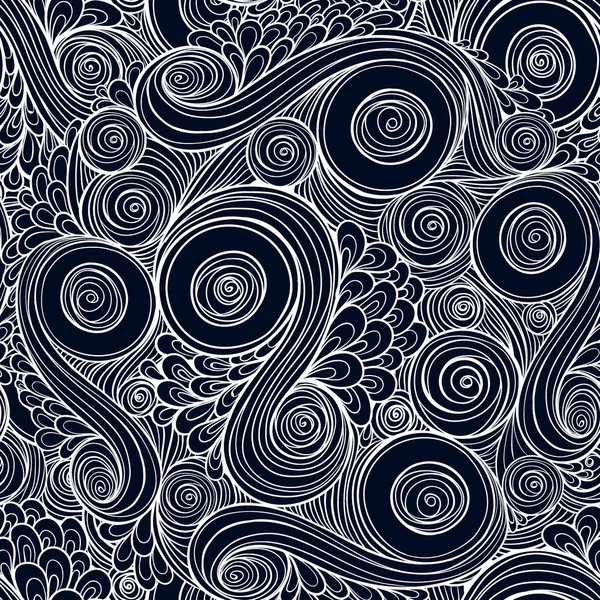 Inconsútil asiático étnico floral retro doodle patrón . — Vector de stock