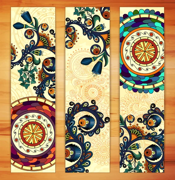 Paisley ethnic batik backgrounds. — Stock Vector