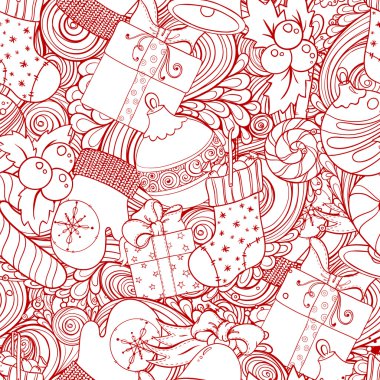 Kış koleksiyon simgeler vintage seamless modeli.