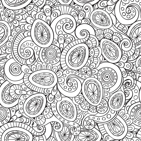 Outline abstract floral doodle pattern. — Stock Vector