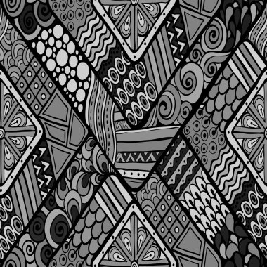 Kabile doddle rhombus sorunsuz arka plan.