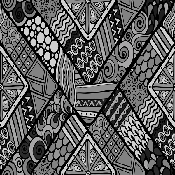 Tribal doddle rombo fondo sin costuras . — Archivo Imágenes Vectoriales