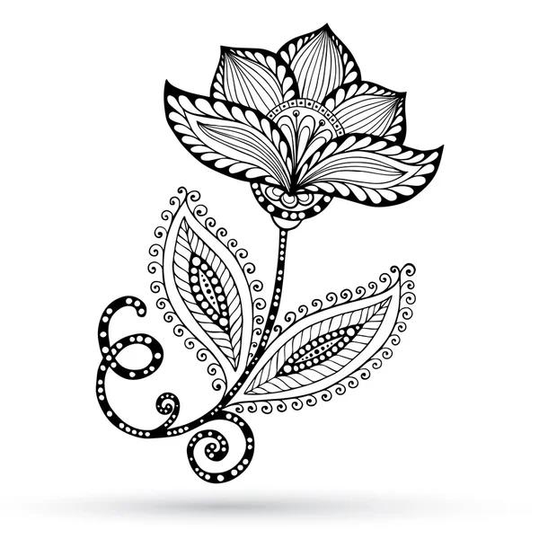 desenli kına mehndi soyut çiçek vektör çizim tasarım öğesi doodles.
