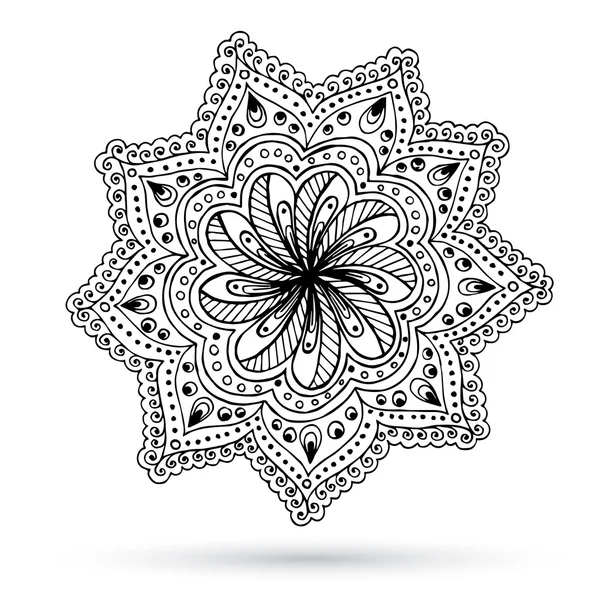 Henna Paisley Mehndi Doodles Élément de conception florale abstrait . — Image vectorielle