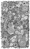 Etnické květinový retro zentangle doodle pozadí vzorek kruh ve vektoru.