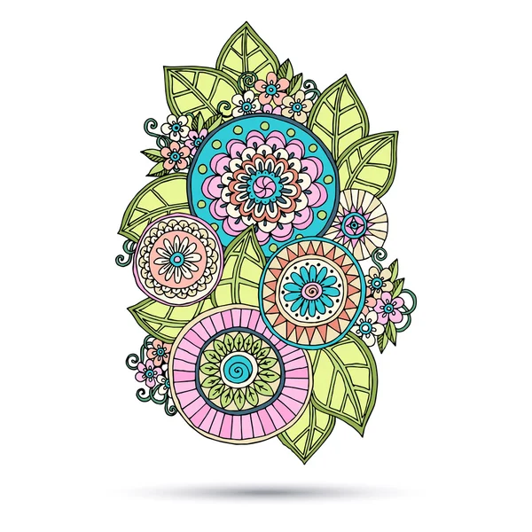 Henna Paisley Mehndi Doodles Abstract Floral Vector Illustration Design Element. — Stock Vector