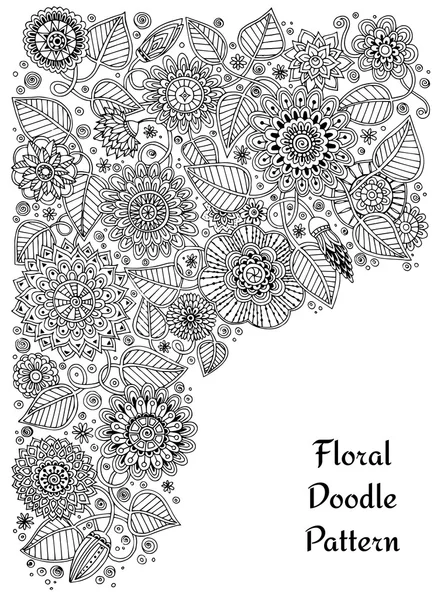 Εθνοτική floral zentangle, doodle κύκλο μοτίβο φόντου στο άνυσμα. Χέννα mehndi paisley doodles tribal σχέδιο στοιχείο σχεδίου. Ασπρόμαυρο μοτίβο για βιβλίο ζωγραφικής για ενήλικες και παιδιά. — Διανυσματικό Αρχείο