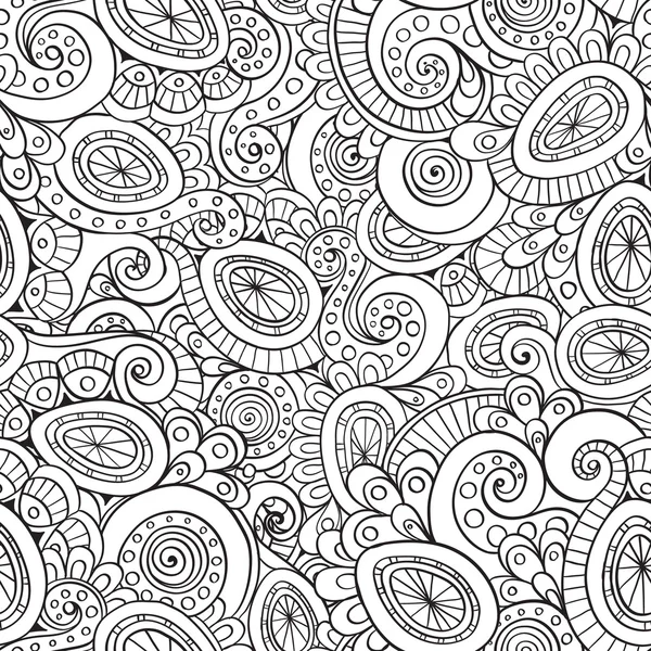 Seamless abstract floral doodle pattern. — Stock Vector