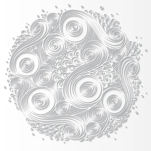 Patrón de papel blanco con forma de círculo. Mandala. . — Vector de stock