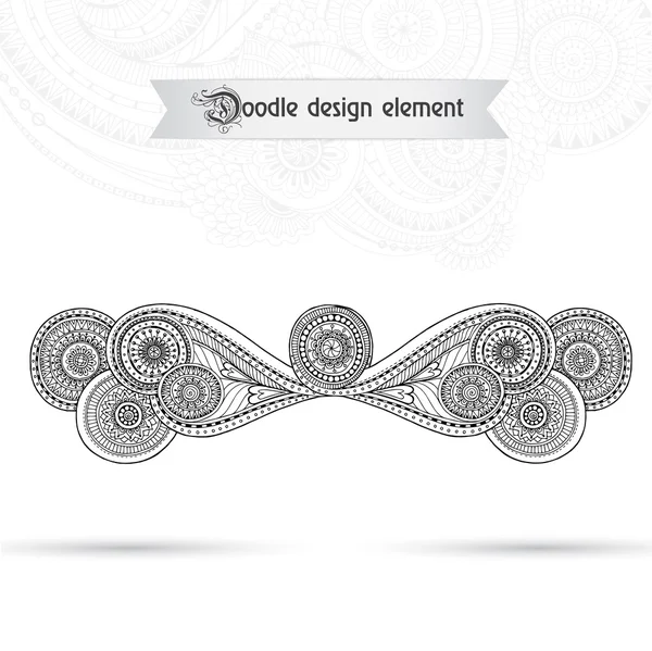 Henna Paisley Mehndi Doodles Floral Element. — Stock Vector