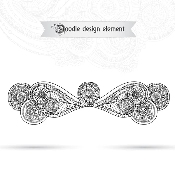 Henna Paisley Mehndi Doodles florales Element. — Stockvektor