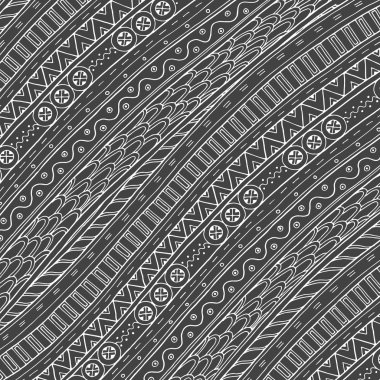 Etnik desenli vektör arka planda doodle.