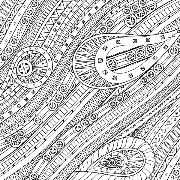 Doodle-Hintergrund in Vektor mit ethnischem Muster. — Stockvektor