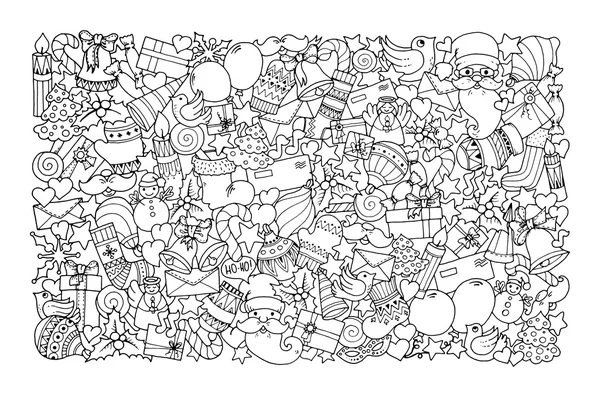 Noel tema. Doodle kış desen.