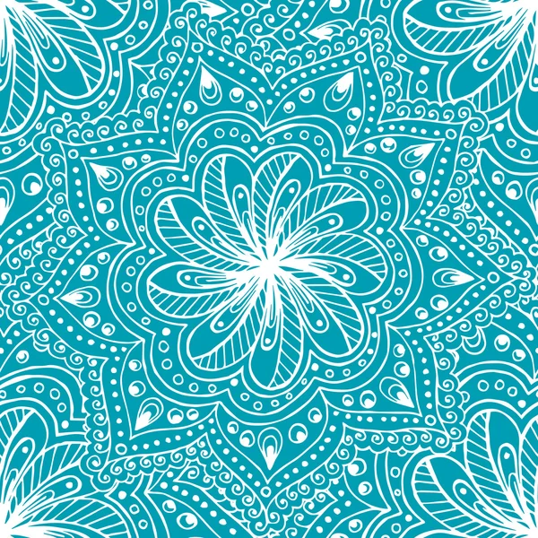 Doodle seamless background in vector with doodles, flowers and paisley. — Stock Vector