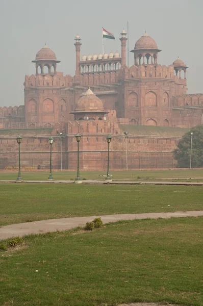 Eski Delhi Deki Kırmızı Kale Delhi Hindistan — Stok fotoğraf