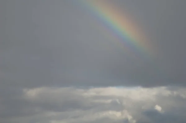 Rainbow and clouds in the sky. Fuencaliente. La Palma. Canary Islands. Spain.