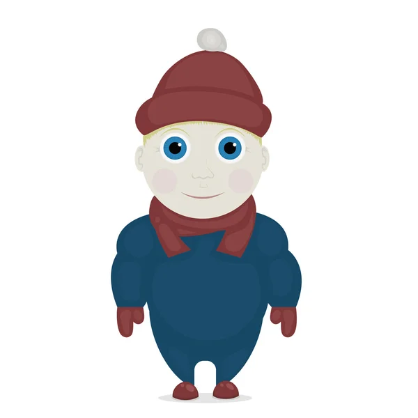 Мальчик в зимней одежде — стоковый вектор