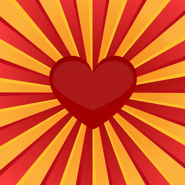 Coup de soleil coeur rouge — Image vectorielle